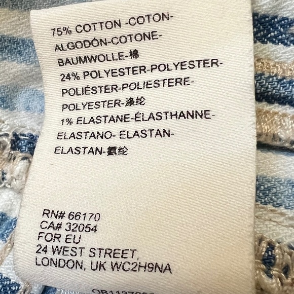 Pilcro Ultra High-Rise Slim  Patch Pocket Stripped Denim Shorts Size 26 - Picture 12 of 12